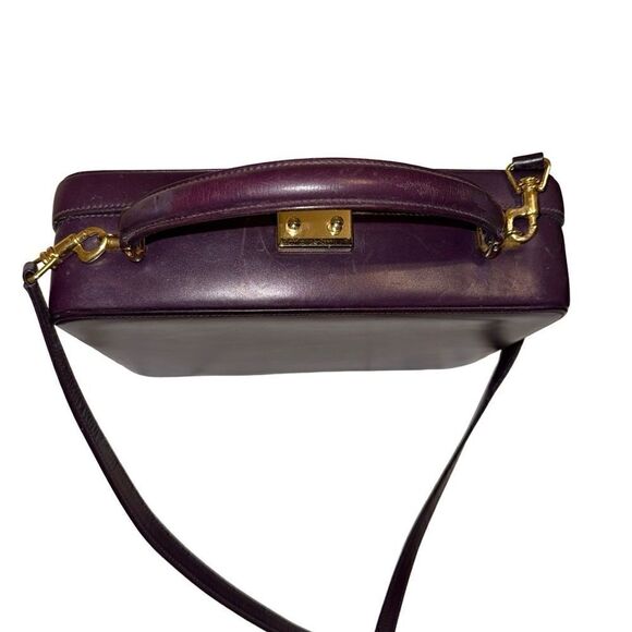 Gucci rare box purple leather bag with strap - Picture 3 of 15